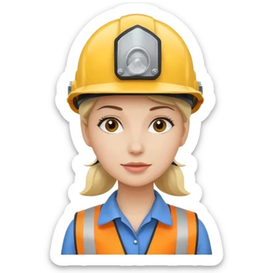 woman wearing safety helmets sticker