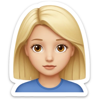 Blonde girl brown eyes sticker
