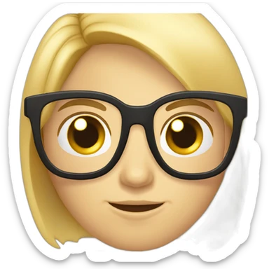 Blond presque chatain, moto, petite lunette, geek sticker