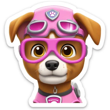 Paw patrol skye with pink goggles  sticker