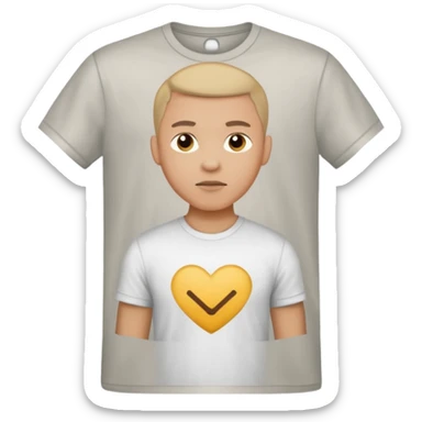 A man, shot from the center of his chest, but wearing a T-shirt, light skin tone sticker