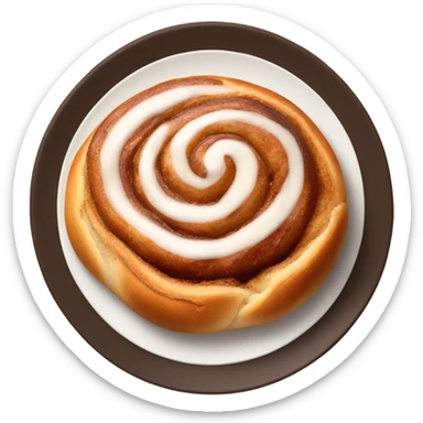 Cinnamon bun on a plate  sticker