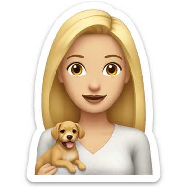 mujer rubia con perros sticker