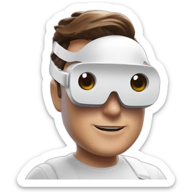 Elon musk with oculus quest white headset sticker