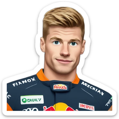 max verstappen wearing a mercedez jersey sticker