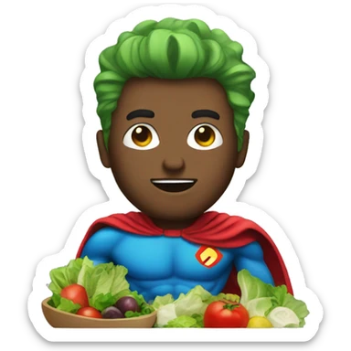 A salad superhero sticker