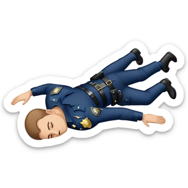 one police officer laying dead on the ground face down and spread eagle sticker