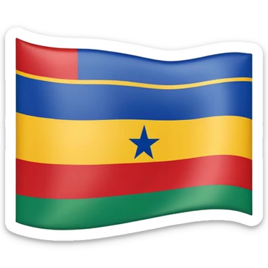 minimal Kabylie flag emoji with blue, yellow, green horizontal stripes and a central red ⵣ (Yaz) symbol, designed for clarity at small size sticker