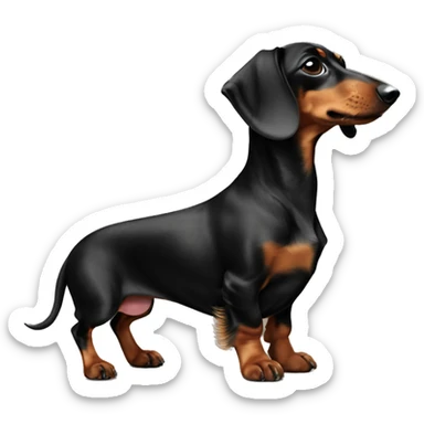 miniature dachshund with black and tan dapple coat sticker
