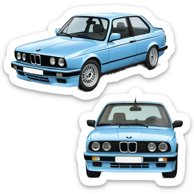 baby blue bmw e30 325is sticker