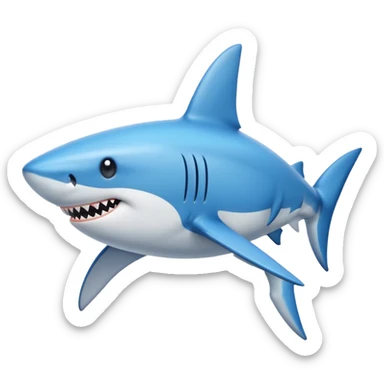 Shark whit blue ahora sticker