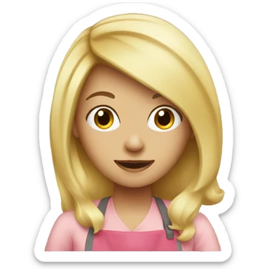 blonde girl cooking  sticker