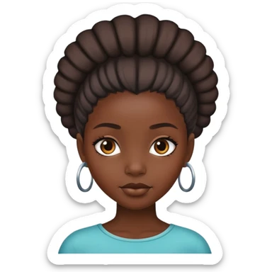 back of african girls head sticker