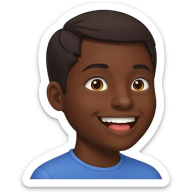 Tête de profil, et qui fait chute en montrant sa bouche sticker