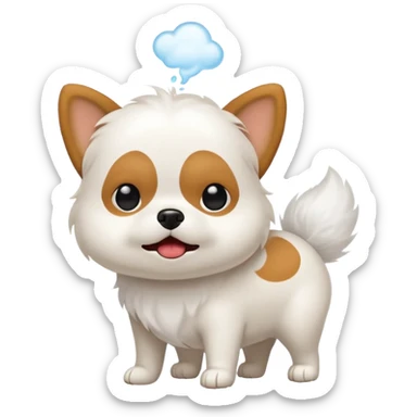 Little dog farting  sticker