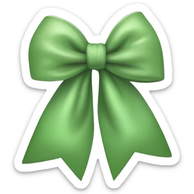 Sage green apple bow emoji sticker