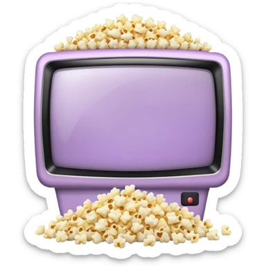 Netflix on a TV screen pale purple qnd popcorn sticker