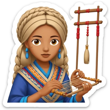 Mujer tejiendo sticker