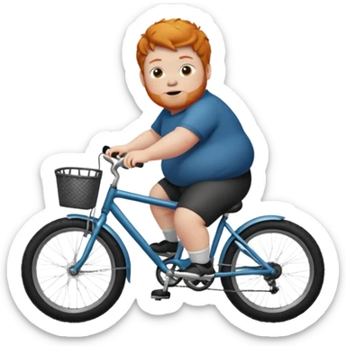 Fat ginger kid riding a bicycle  sticker