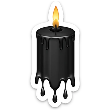 Thin and long black Candle dripping wax  sticker
