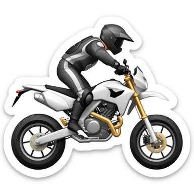 Supermoto in wheelie  sticker