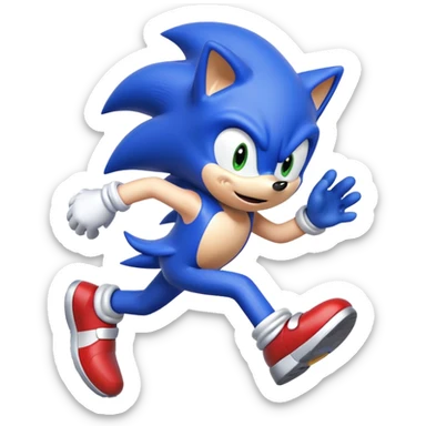 Sonic the hedgehog running away  sticker