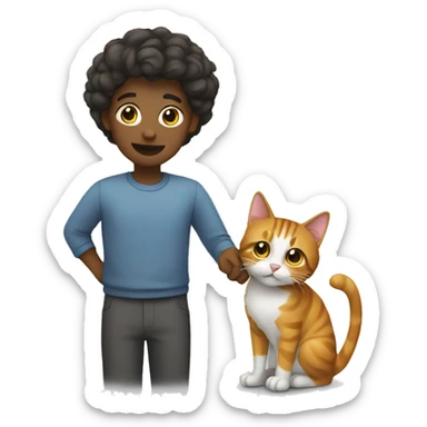 a person giving a cat sticker