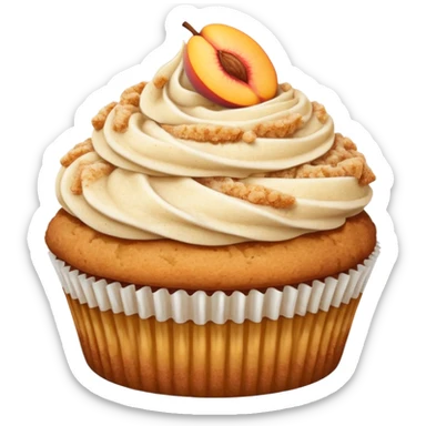Peach streusel cobbler cinnamon dusted cupcake sticker