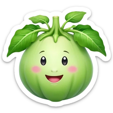 a happy anime kohlrabi sticker