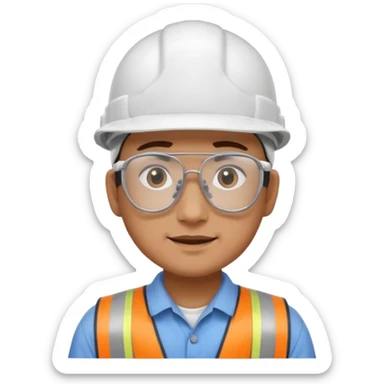 Civil engineer wearing white cap sticker