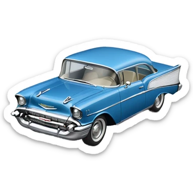 Blue 1957 Chevrolet bel air sticker