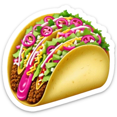 Hot pink tacos sparkly sticker
