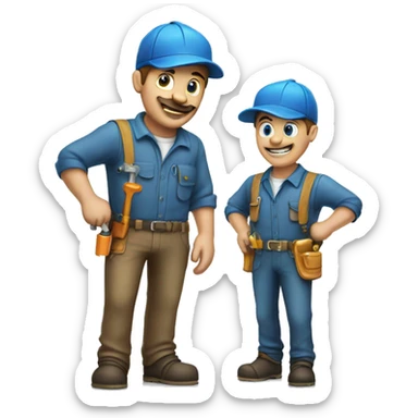 plumber and dog plumber blue sticker
