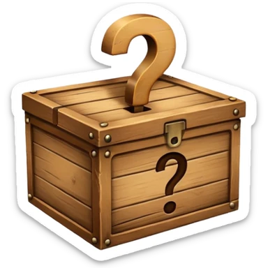 Box with question mark sticker