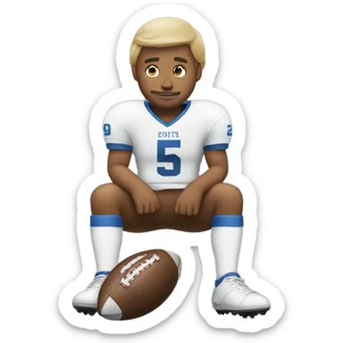 Man sit on a football  sticker