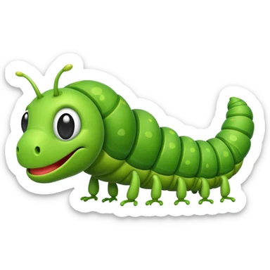 Inchworm crawling sticker