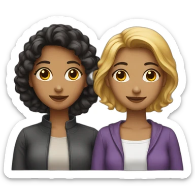 3 female friends sticker