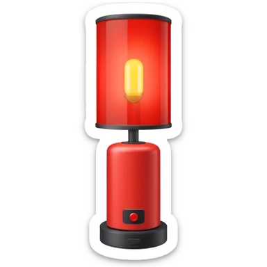 1980s red lighting lamp sticker