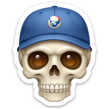 Tête de mort avec casquette sticker