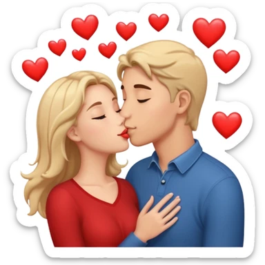 Loving couple kissing, Love, hearts. sticker