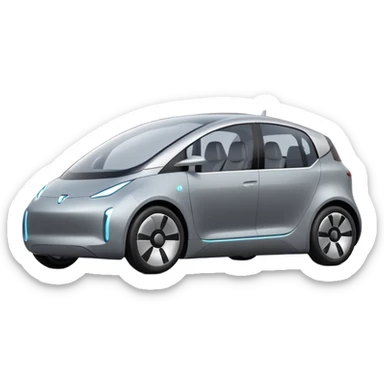 extra large gray Modern autonomous electric car sticker