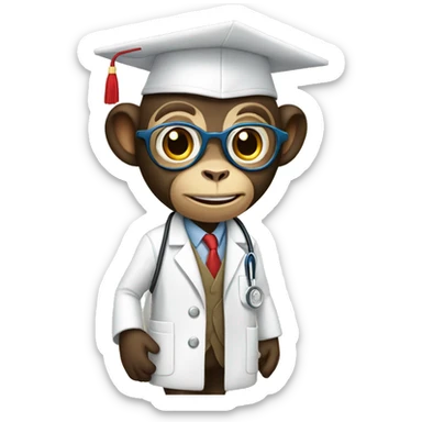 Monkey doctor going to university  sticker