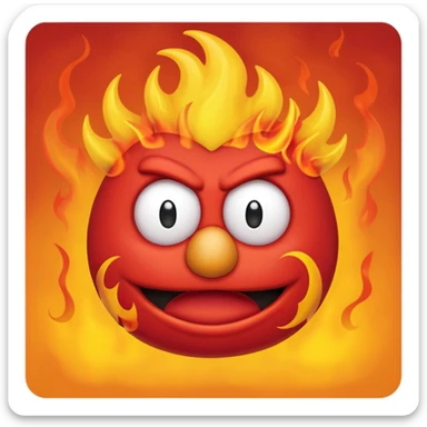 Elmo angry surrounded by fire sticker