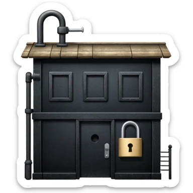 restaurant building with padlock, dark and closed, shut down sticker