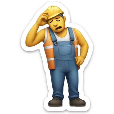 dirty and tired  factory worker sticker