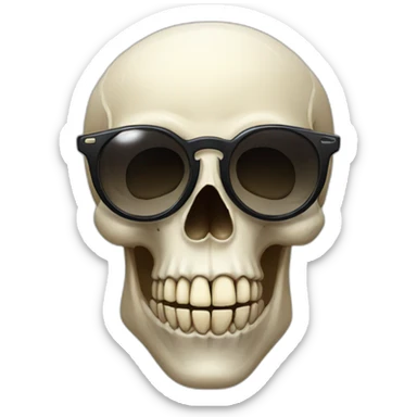 skull with cool glasses and big nose sticker