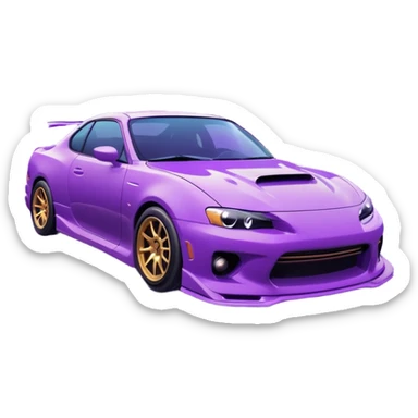 japanese purple wave phonk car drifting sticker