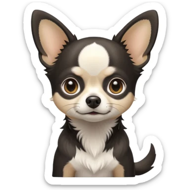 Light black chihuahua white and grey sticker