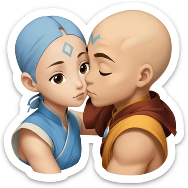 Aang and katara kiss sticker