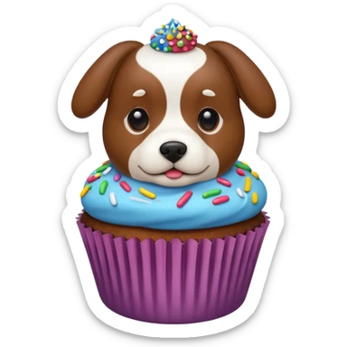 Dog cupcake sticker